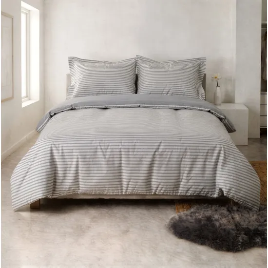 Lenjerie de pat Relaxe Home Soft Dreams Grey Cascade (2 persoane EURO/Bumbac)