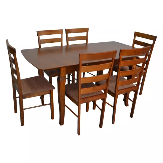 Набор мебели Eva Стол HV-29V Burnish + 6 стульев Gloria (Burnish, F-789 Brown )