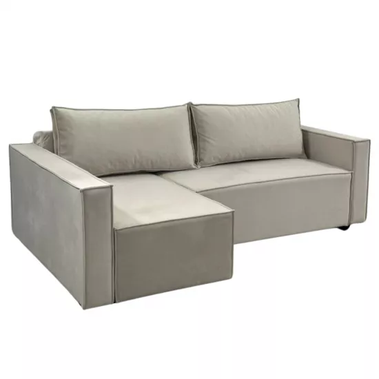 Диван угловой Art Lux E3 (2.5x1.5) один подлокотник длинный, Бежевый