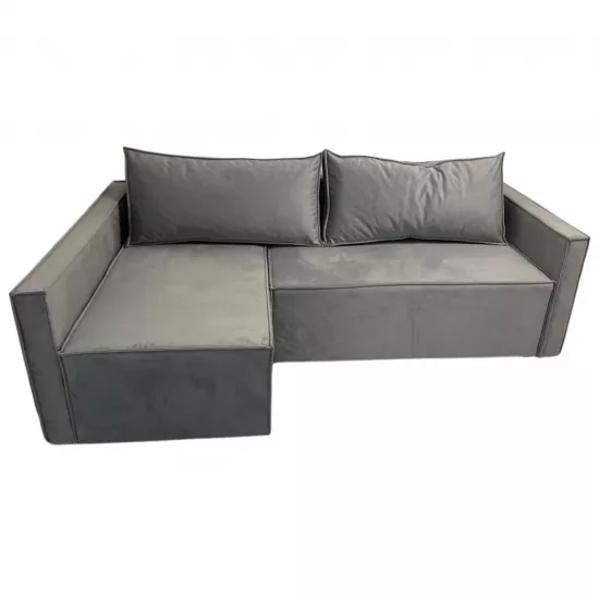 Диван угловой Art Lux E3 (2.5x1.5) один подлокотник длинный, Серый