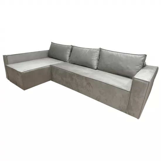 Диван угловой Art Lux E3 (3x1.5) один подлокотник длинный, Серый