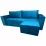 Диван угловой Art Lux E3 (2.5x1.5) складки из ткани, Синий