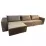 Диван угловой Art Lux E3 (3x1.5) складки из ткани, Коричневый