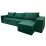 Диван угловой Art Lux E3 (3x1.5) складки из ткани, Зеленый