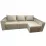 Диван угловой Art Lux E3 (2.5x1.5) складки из ткани, один подлокотник длинный, Бежевый