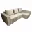 Диван угловой Art Lux E3 (2.5x1.5) складки из ткани, один подлокотник длинный, Бежевый