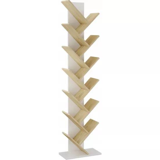 Стеллаж Jumi CM-254060, 50 см x 222 см x 24 см, White/Sonoma