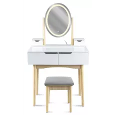 Masă toaletă Jumi CM-920576 cu taburet, White
