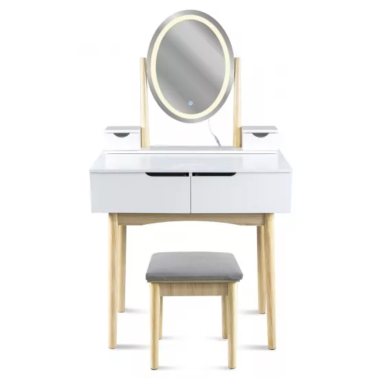 Masă toaletă Jumi CM-920576 cu taburet, White