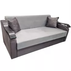 Canapea dreaptă Art Lux N2 (0.83x1.45) cotiere val din lemn, Gri