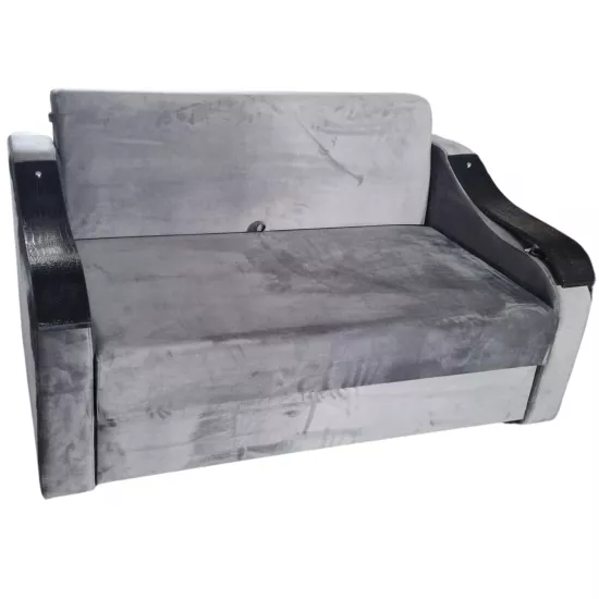 Canapea dreaptă Art Lux N2 (0.83x1.25) cotiere val din lemn, Gri