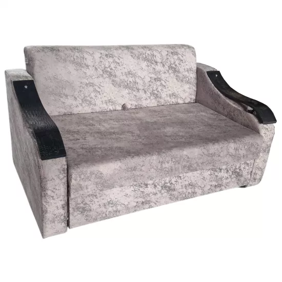 Canapea dreaptă Art Lux N2 (0.83x1.25) cotiere val din lemn, Gri/Print