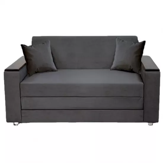 Диван прямой CAM G3 (160) подлокотники прямые деревянные, Tenerife 57 Тёмно серый