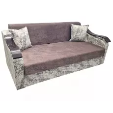 Canapea dreaptă Art Lux N2 (0.83x1.25) cotiere val din lemn, Gri/Cafeniu Canapea dreaptă Art Lux N2 (0.83x1.25) cotiere val din lemn, Gri/Cafeniu