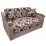 Canapea dreaptă Art Lux N2 (0.83x1.25) cotiere val din lemn, Maro/Ornament