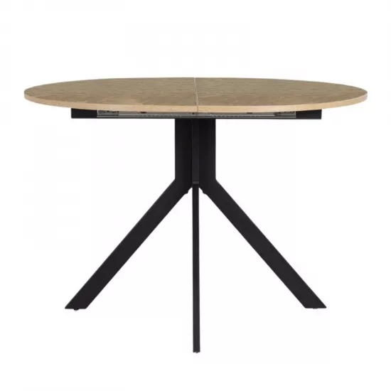 Masă pentru bucătărie Argon extensibilă, Negru/Stejar