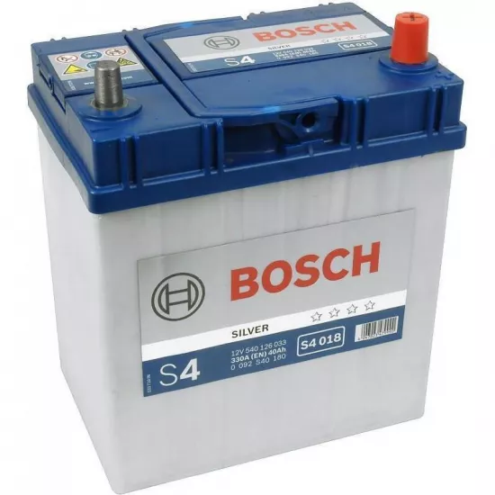 Аккумулятор Bosch 40AH 330A(JIS) клемы 0 (187x127x227) S4 018 тонкая клема 0092S40180