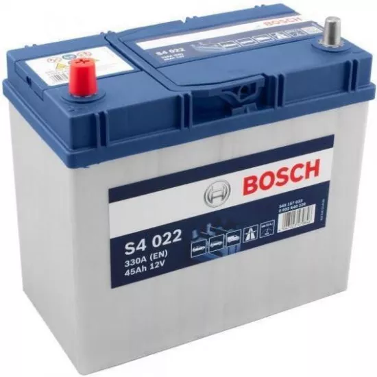 Аккумулятор Bosch 45AH 330A(JIS) клемы 1 (238x129x227) S4 022 тонкая клема 0092S40220