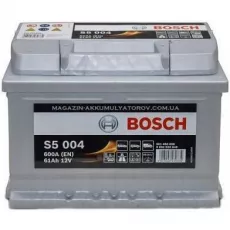 Acumulator auto Bosch 61AH 600A(EN) клемы 0 (242x175x175) S5 004 0092S50040