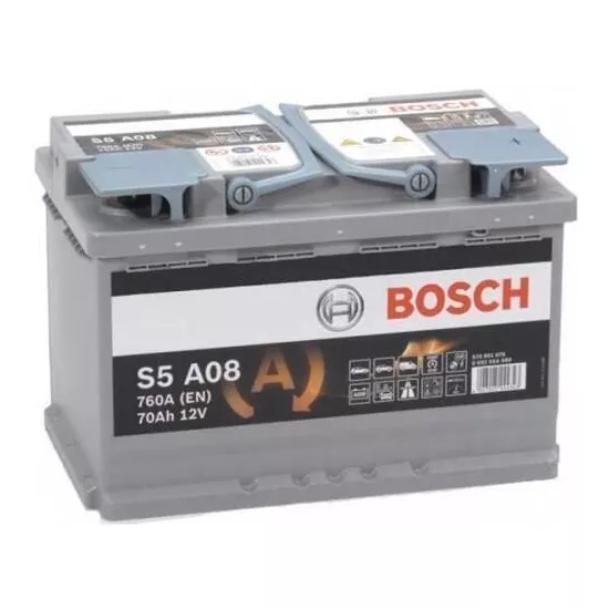 Аккумулятор Bosch 70AH 760A(EN) клемы 0 (278x175x190) S6 008 AGM 0092S5A080