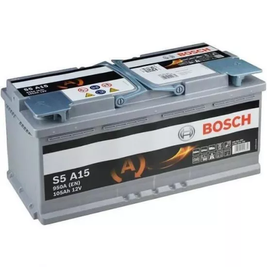 Аккумулятор Bosch 105AH 950A(EN) клемы 0 (393x175x190) S6 015 AGM 0092S5A150
