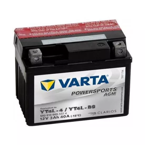 Acumulator auto Varta 12V 3AH 40A(EN) клемы 0 (114x71x86) YT4L-BS AGM 503014004I314