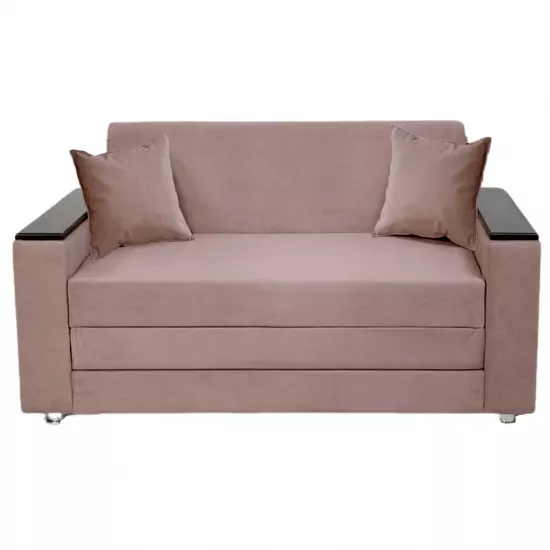 Canapea dreaptă CAM G3 (120) cotiere din lemn, drepte, Tenerife 24 Roz