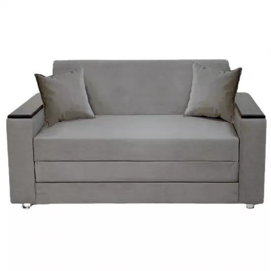 Диван прямой CAM G3 (120) подлокотники прямые деревянные, Tenerife 53 Светло серый