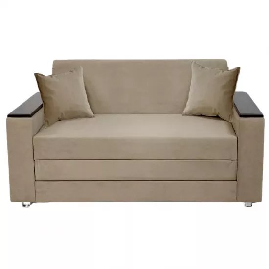 Диван прямой CAM G3 (140) подлокотники прямые деревянные, Tenerife 6 Бежевый