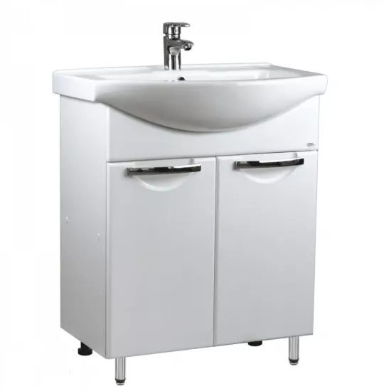 Тумба с раковиной Mashtab Delfin (Basic) 50 см 2 дверцы, White