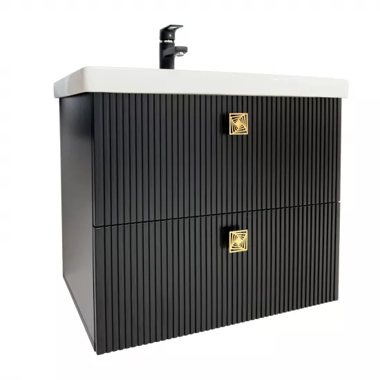 Dulap cu lavoar Mashtab Toledo (Sava) 80 cm, Black