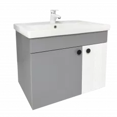 Dulap cu lavoar Mashtab Lerida (Sava) 70 cm, Gray/White Dulap cu lavoar Mashtab Lerida (Sava) 70 cm, Gray/White