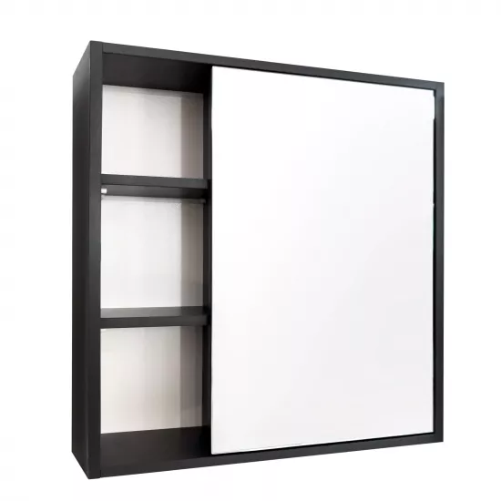 Dulap-oglindă pentru baie Mashtab Toledo (70 cm), Black