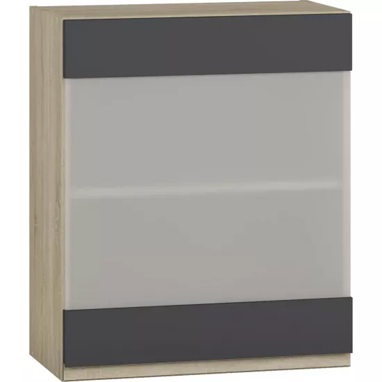 Верхний кухонный шкаф Magnus Jetta Nr 5, 60/72, ДСП, Графит/Сонома