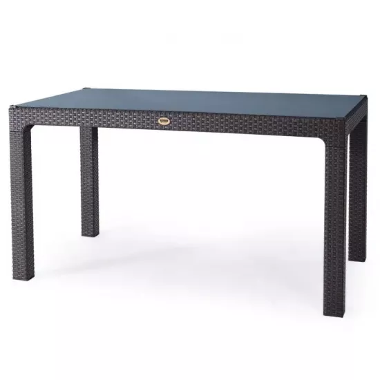 Masă de grădină Magnus Rattan (70х120) cu sticla, Maro