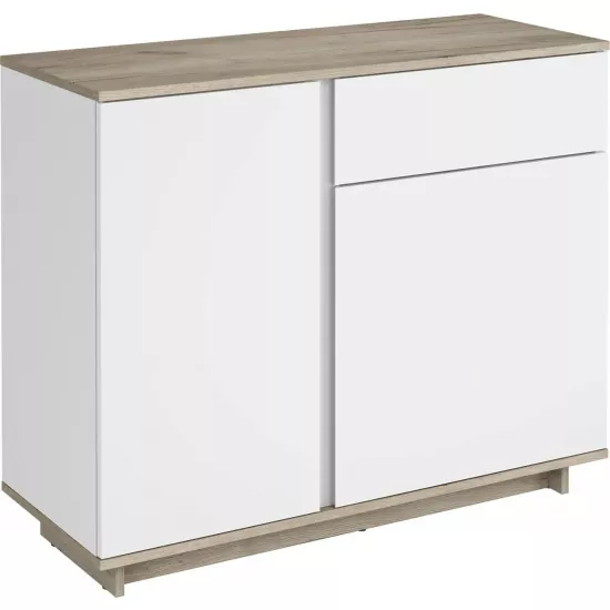Comodă Magnus Concept 2D1S (100 cm), stejar craft gri/nimfea alb
