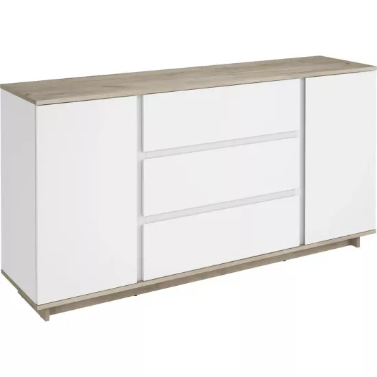 Comodă Magnus Concept 2D3S (160 cm), stejar craft gri/nimfea alb