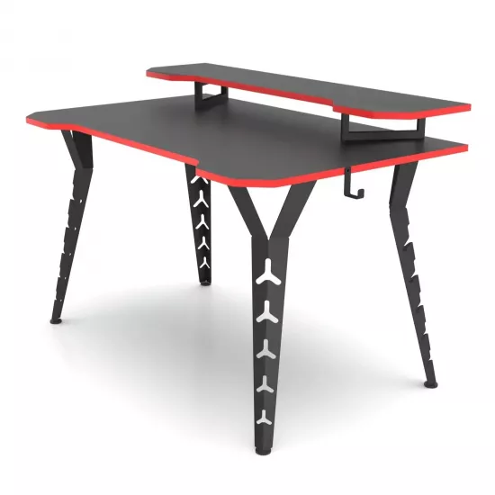 Стол письменный Magnus Tuyan Gamer с подставкой для монитора, Black/Red