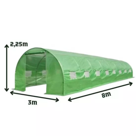 Sera pentru gradina Tehno MS 8x3x2.25m / Ã?26mm / 2 uÈ?i