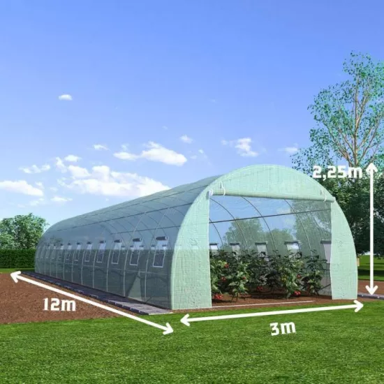 Sera pentru gradina Tehno MS 12x3x2.25m / Ø26mm / 2 uși