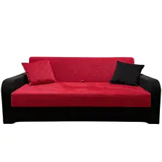 Диван прямой Art Lux N1 (0.83x1.85) подлокотники закругленные, Tenerife 34 Красный/Tenerife 84 Черный