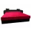 Диван прямой Art Lux N1 (0.83x1.85) подлокотники закругленные, Tenerife 34 Красный/Tenerife 84 Черный