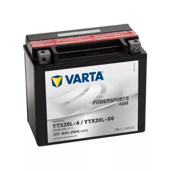 Acumulator auto Varta 12V 18AH 250A(EN) клемы 0 (177x88x156) YTX20L-BS AGM (518901025I314)