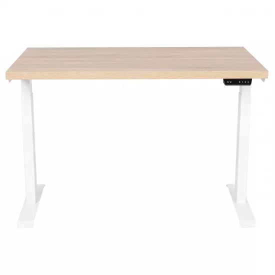 Masa de birou Custo FlexiDesk 140 cu inaltime reglabila, Alb/Kronospan 3025SN Sonoma (100.02.0006)