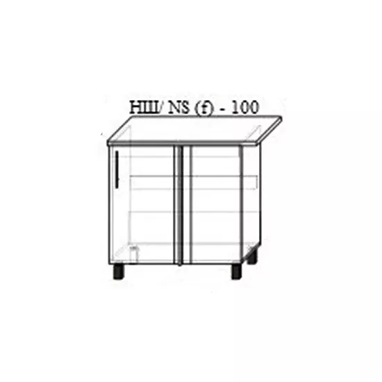 Нижний кухонный шкаф Bafimob НШ(f)-100, МДФ AGT (Trendy Panel), 729 New Grey