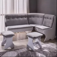 Кухонный уголок Ambianta Cleo 2 с двумя табуретами ,Белый
