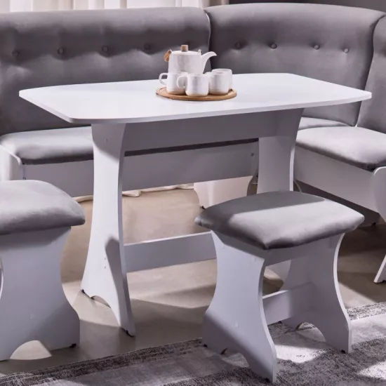 Masă pentru bucătărie Ambianta Cleo 2, Alb