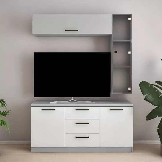 Living Bafimob Y-9, 3 sertare (150 cm), Gri/Gri deschis