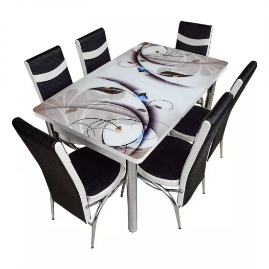 Set masa extensibila cu 6 scaune Kelebek ES-01, 80x130/170x75
