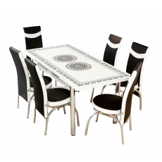 Set masa extensibila cu 6 scaune Kelebek ES-02, 80x130/170x75